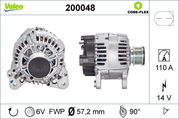 Valeo 200048 - Generator alexcarstop-ersatzteile.com