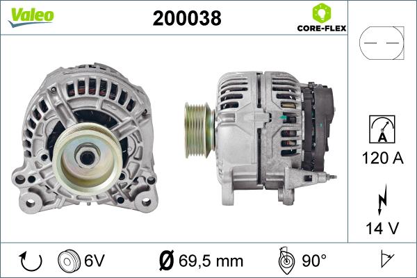 Valeo 200038 - Generator alexcarstop-ersatzteile.com