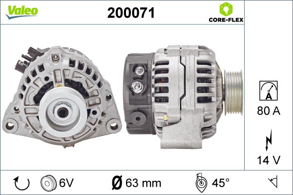 Valeo 200071 - Generator alexcarstop-ersatzteile.com