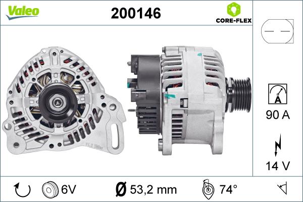 Valeo 200146 - Generator alexcarstop-ersatzteile.com