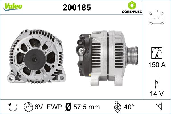 Valeo 200185 - Generator alexcarstop-ersatzteile.com