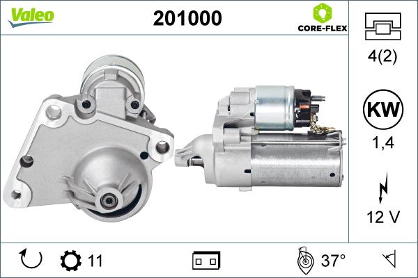 Valeo 201000 - Starter alexcarstop-ersatzteile.com