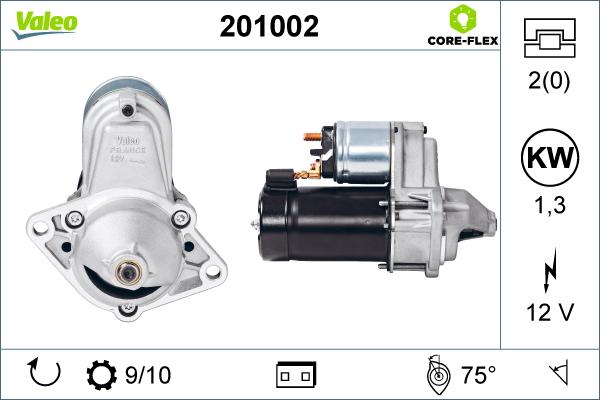 Valeo 201002 - Starter alexcarstop-ersatzteile.com