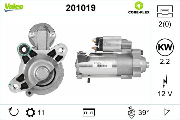 Valeo 201019 - Starter alexcarstop-ersatzteile.com