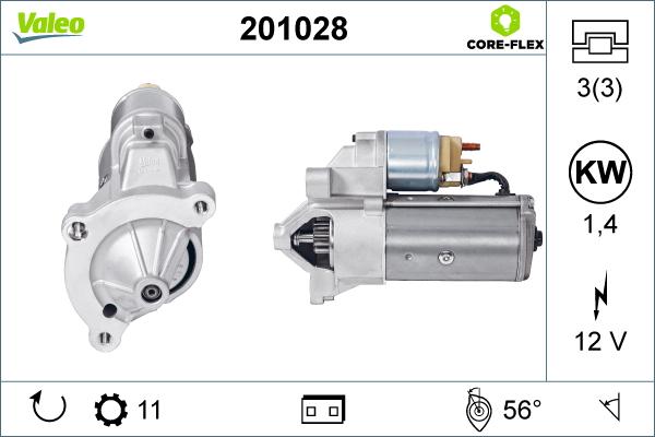 Valeo 201028 - Starter alexcarstop-ersatzteile.com