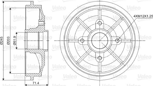 Valeo 237016 - Bremstrommel alexcarstop-ersatzteile.com