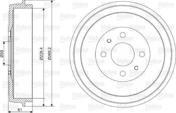 Valeo 237037 - Bremstrommel alexcarstop-ersatzteile.com