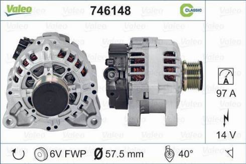 Valeo 746148 - Generator alexcarstop-ersatzteile.com