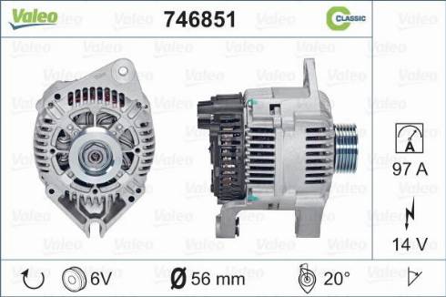 Valeo 746851 - Generator alexcarstop-ersatzteile.com