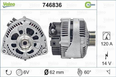 Valeo 746836 - Generator alexcarstop-ersatzteile.com