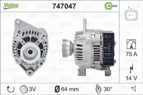 Valeo 747047 - Generator alexcarstop-ersatzteile.com