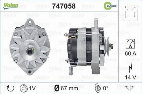 Valeo 747058 - Generator alexcarstop-ersatzteile.com