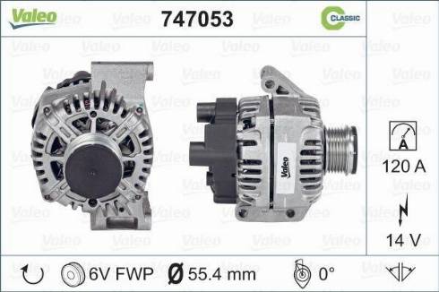 Valeo 747053 - Generator alexcarstop-ersatzteile.com