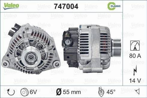 Valeo 747004 - Generator alexcarstop-ersatzteile.com