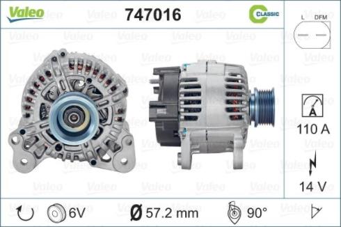 Valeo 747016 - Generator alexcarstop-ersatzteile.com