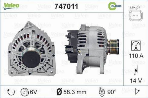 Valeo 747011 - Generator alexcarstop-ersatzteile.com