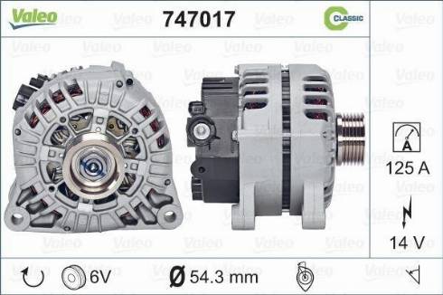 Valeo 747017 - Generator alexcarstop-ersatzteile.com