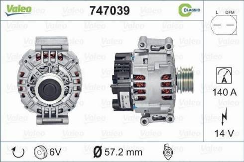 Valeo 747039 - Generator alexcarstop-ersatzteile.com