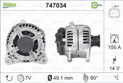 Valeo 747034 - Generator alexcarstop-ersatzteile.com