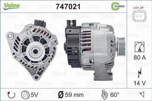 Valeo 747021 - Generator alexcarstop-ersatzteile.com