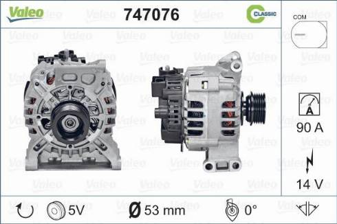 Valeo 747076 - Generator alexcarstop-ersatzteile.com