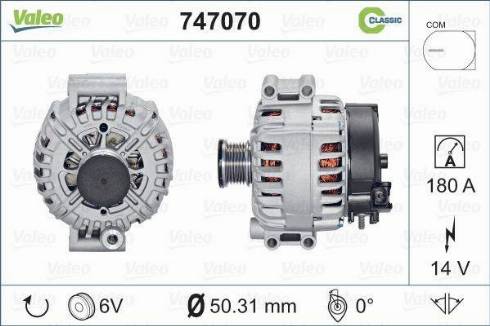 Valeo 747070 - Generator alexcarstop-ersatzteile.com