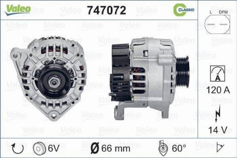 Valeo 747072 - Generator alexcarstop-ersatzteile.com