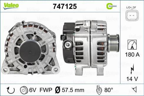 Valeo 747125 - Generator alexcarstop-ersatzteile.com