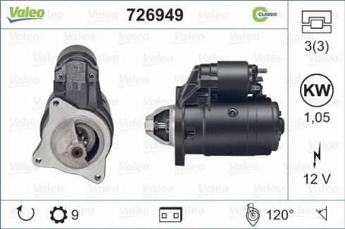 Valeo 726949 - Starter alexcarstop-ersatzteile.com