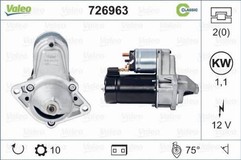 Valeo 726963 - Starter alexcarstop-ersatzteile.com