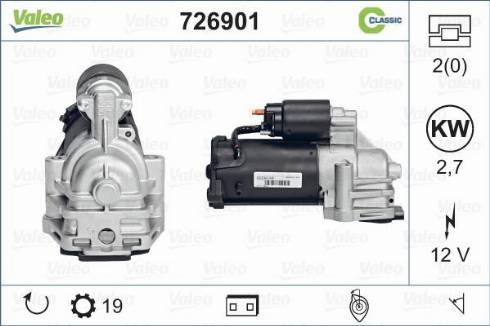 Valeo 726901 - Starter alexcarstop-ersatzteile.com