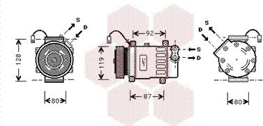 Van Wezel 4000K036 - Kompressor, Klimaanlage alexcarstop-ersatzteile.com