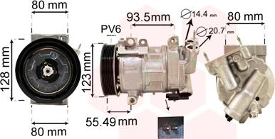 Van Wezel 4000K315 - Kompressor, Klimaanlage alexcarstop-ersatzteile.com