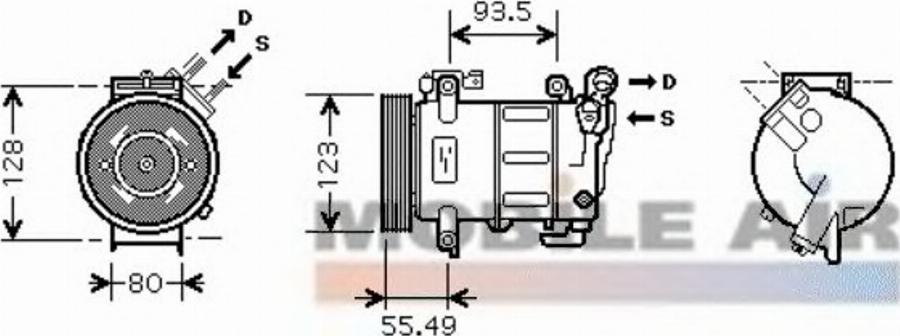 Van Wezel 4000K316 - Kompressor, Klimaanlage alexcarstop-ersatzteile.com