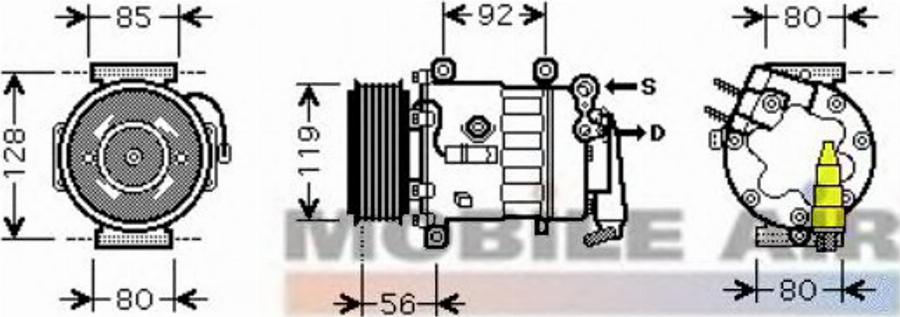 Van Wezel 4000K329 - Kompressor, Klimaanlage alexcarstop-ersatzteile.com