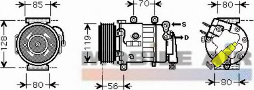 Van Wezel 4000K324 - Kompressor, Klimaanlage alexcarstop-ersatzteile.com