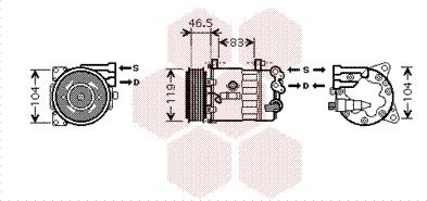 Van Wezel 4000K326 - Kompressor, Klimaanlage alexcarstop-ersatzteile.com