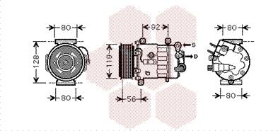 Van Wezel 4000K320 - Kompressor, Klimaanlage alexcarstop-ersatzteile.com