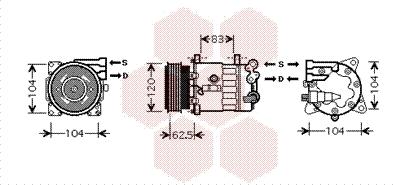 Van Wezel 4000K321 - Kompressor, Klimaanlage alexcarstop-ersatzteile.com