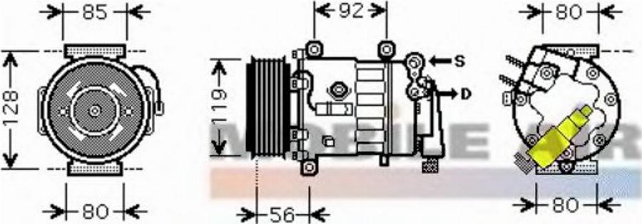 Van Wezel 4000K328 - Kompressor, Klimaanlage alexcarstop-ersatzteile.com