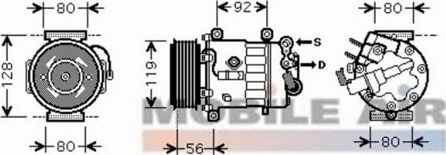 Van Wezel 4000K327 - Kompressor, Klimaanlage alexcarstop-ersatzteile.com