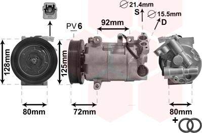 Van Wezel 4300K489 - Kompressor, Klimaanlage alexcarstop-ersatzteile.com