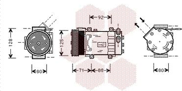 Van Wezel 4300K127 - Kompressor, Klimaanlage alexcarstop-ersatzteile.com