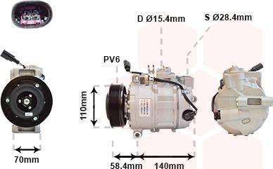 Van Wezel 5800K265 - Kompressor, Klimaanlage alexcarstop-ersatzteile.com