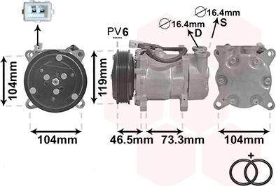 Van Wezel 0900K030 - Kompressor, Klimaanlage alexcarstop-ersatzteile.com