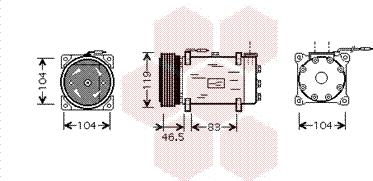 Van Wezel 0900K160 - Kompressor, Klimaanlage alexcarstop-ersatzteile.com