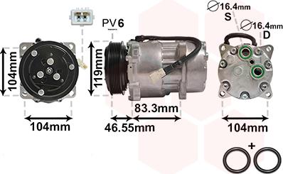 Van Wezel 0900K161 - Kompressor, Klimaanlage alexcarstop-ersatzteile.com