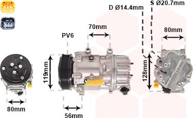 Van Wezel 0900K256 - Kompressor, Klimaanlage alexcarstop-ersatzteile.com