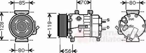 Van Wezel 0900K250 - Kompressor, Klimaanlage alexcarstop-ersatzteile.com