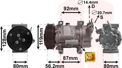 Van Wezel 0900K214 - Kompressor, Klimaanlage alexcarstop-ersatzteile.com